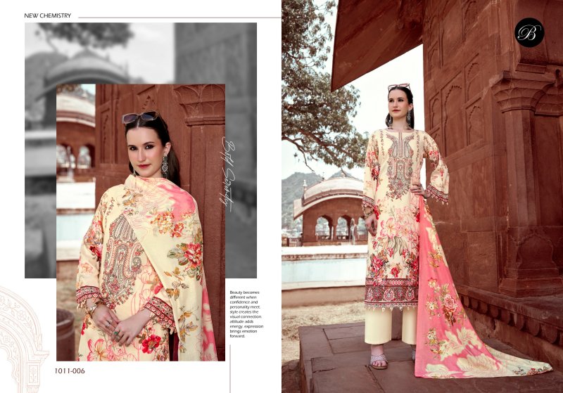 Naira Vol 158 By Belliza Cotton Printed Embroidery Dress Materials
